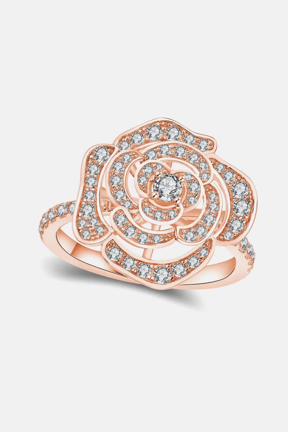925 Sterling Silver Jewelry Moissanite Flower Shape Ring