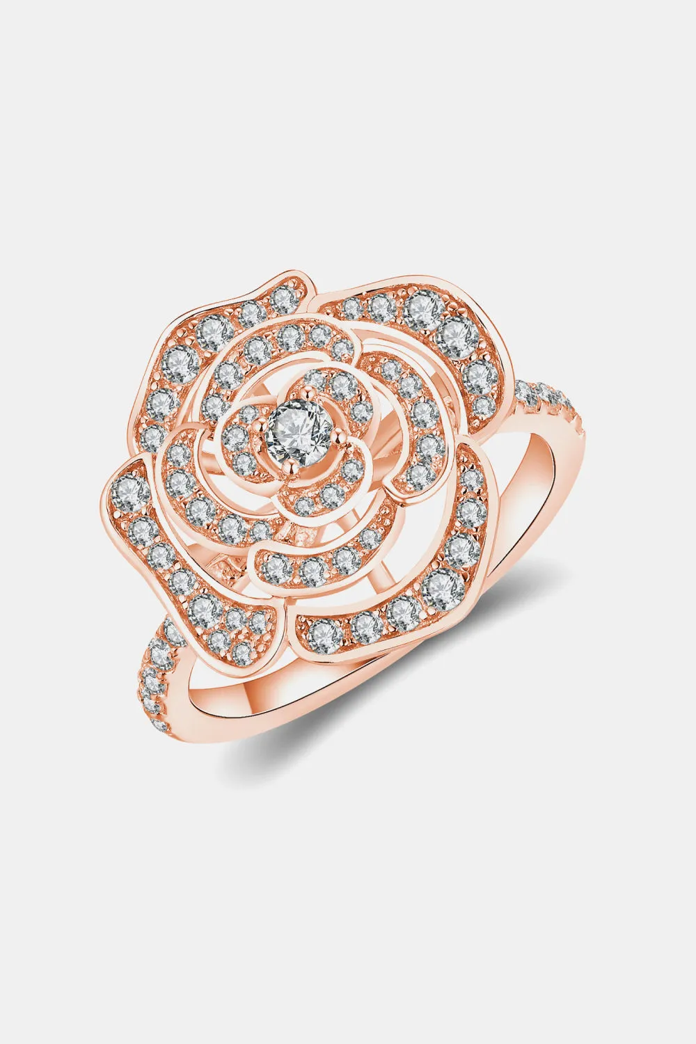 925 Sterling Silver Jewelry Moissanite Flower Shape Ring