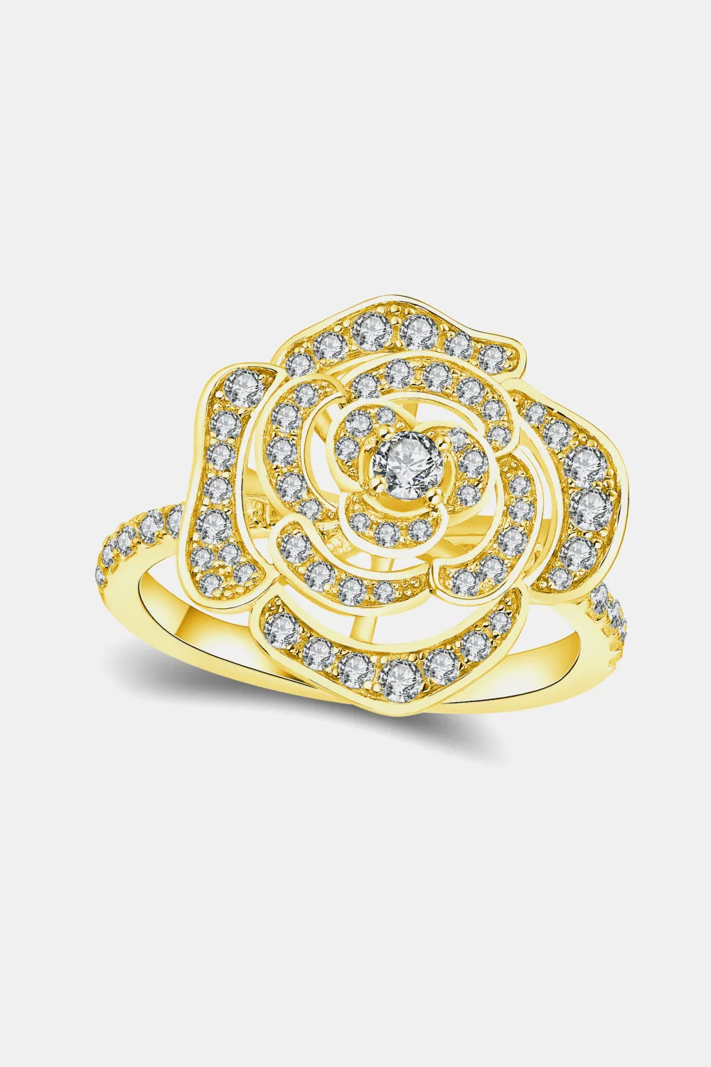 925 Sterling Silver Jewelry Moissanite Flower Shape Ring