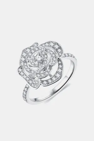 925 Sterling Silver Jewelry Moissanite Flower Shape Ring