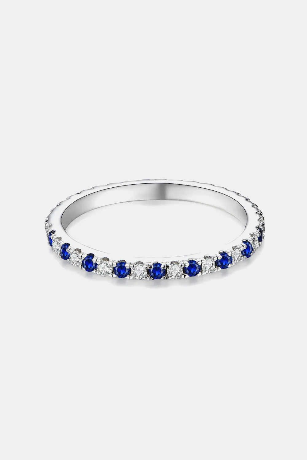 925 Sterling Silver Jewelry Moissanite Lab-Grown Sapphire Rings