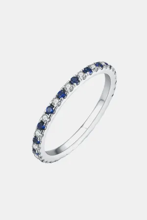 925 Sterling Silver Jewelry Moissanite Lab-Grown Sapphire Rings