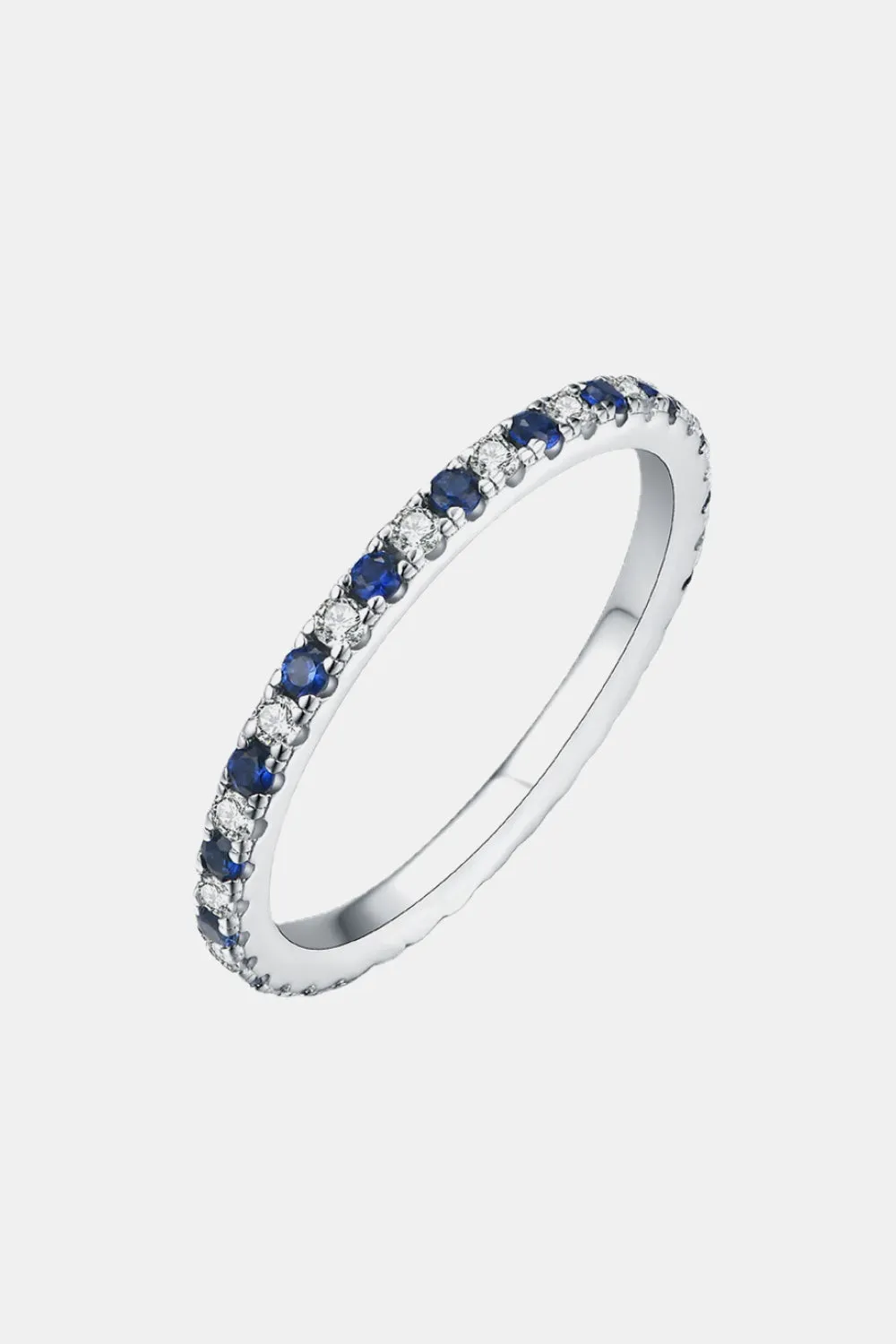 925 Sterling Silver Jewelry Moissanite Lab-Grown Sapphire Rings