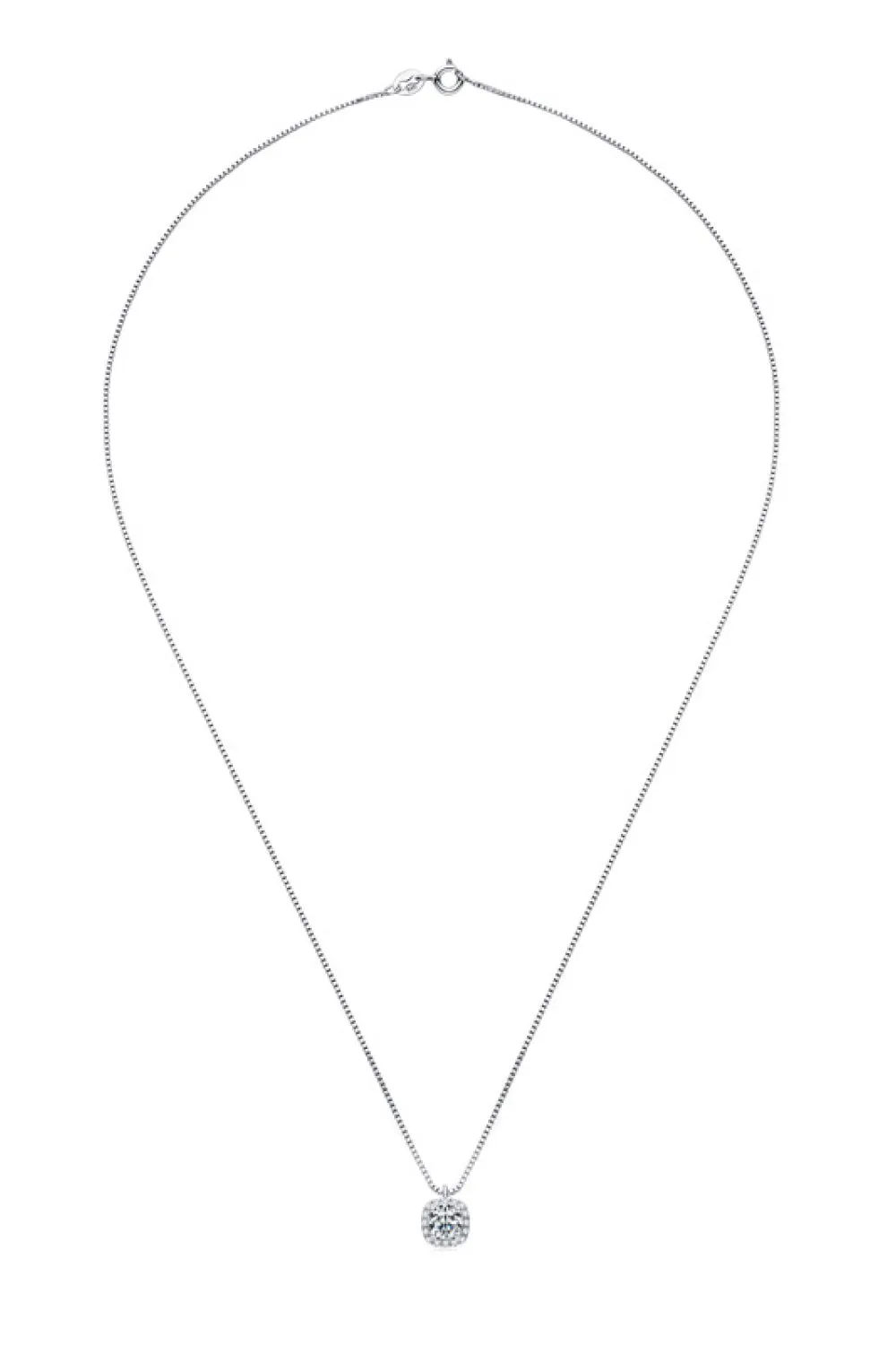 925 Sterling Silver Jewelry Moissanite Pendant Platinum-Plated Necklace