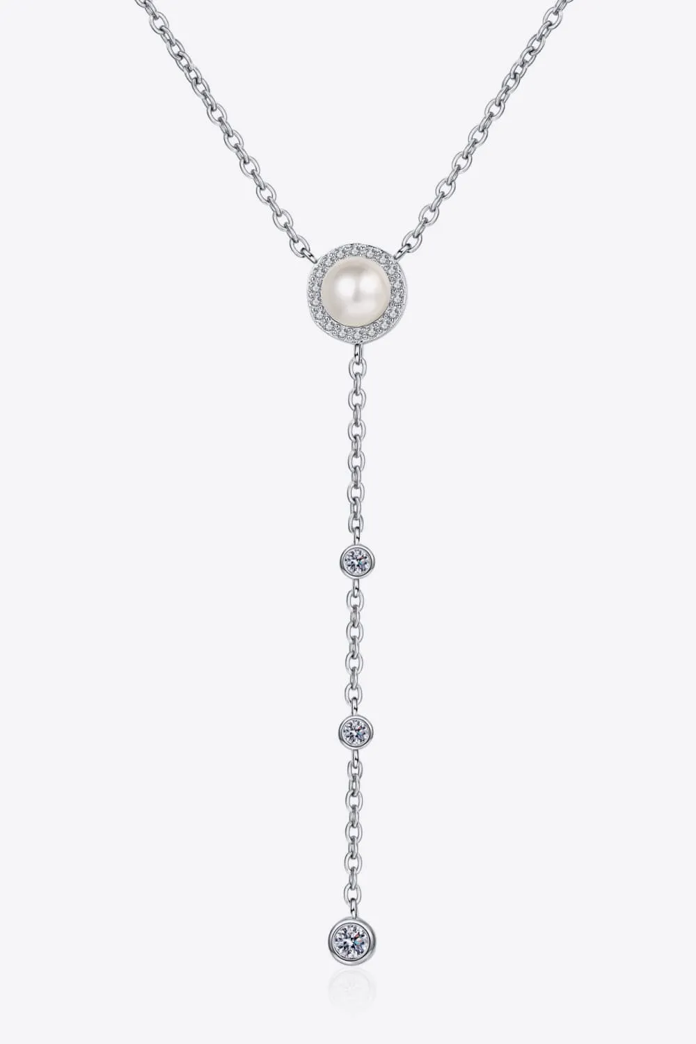 925 Sterling Silver Jewelry Moissanite Rhodium-Plated Necklace