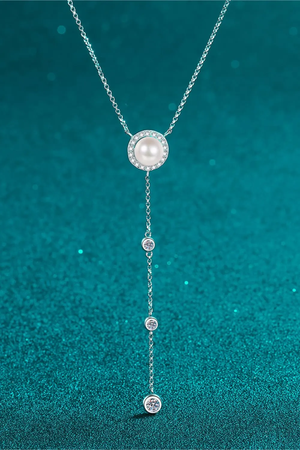 925 Sterling Silver Jewelry Moissanite Rhodium-Plated Necklace