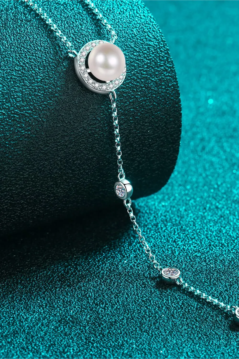 925 Sterling Silver Jewelry Moissanite Rhodium-Plated Necklace