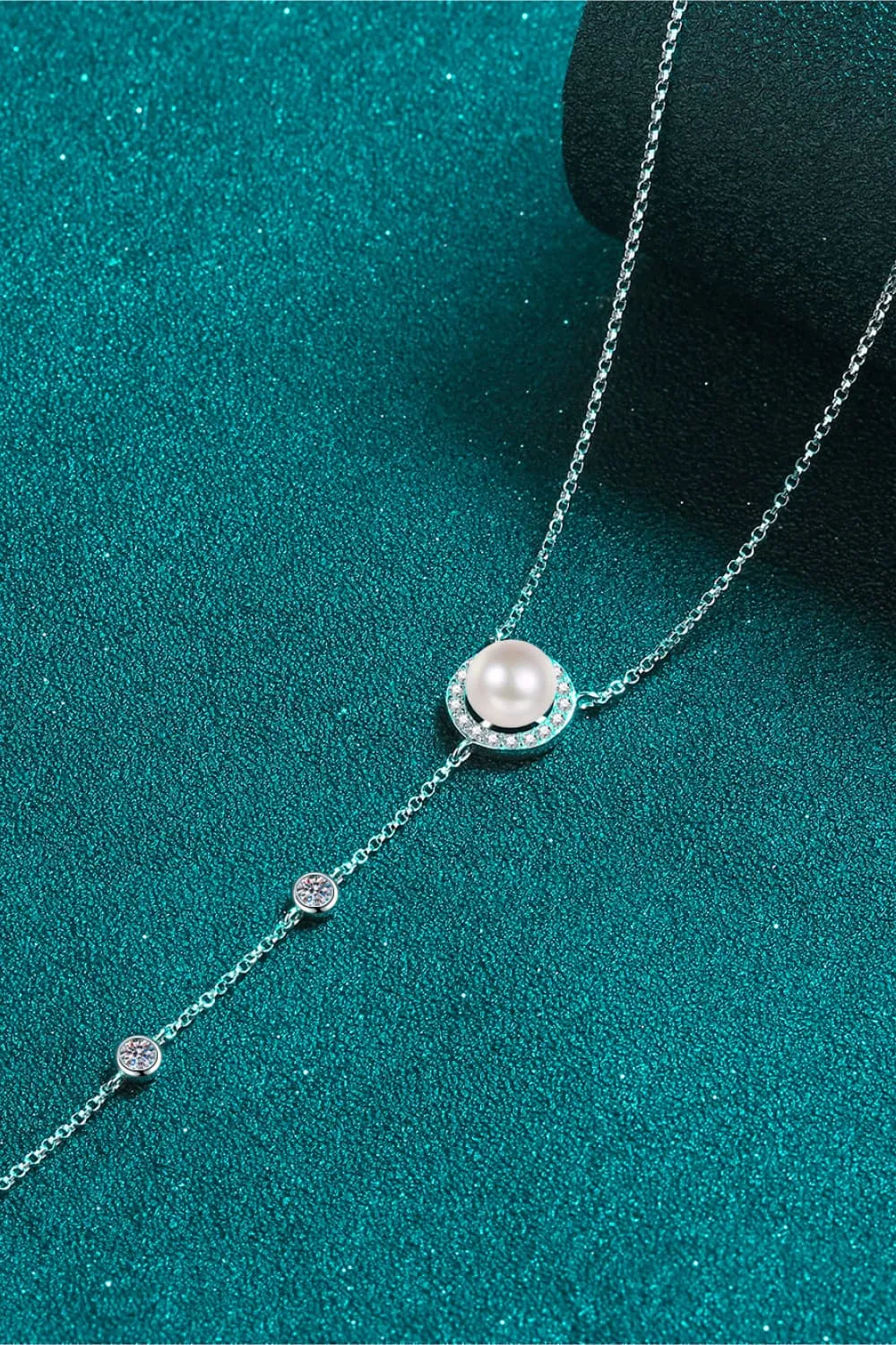 925 Sterling Silver Jewelry Moissanite Rhodium-Plated Necklace