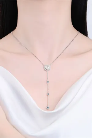 925 Sterling Silver Jewelry Moissanite Rhodium-Plated Necklace