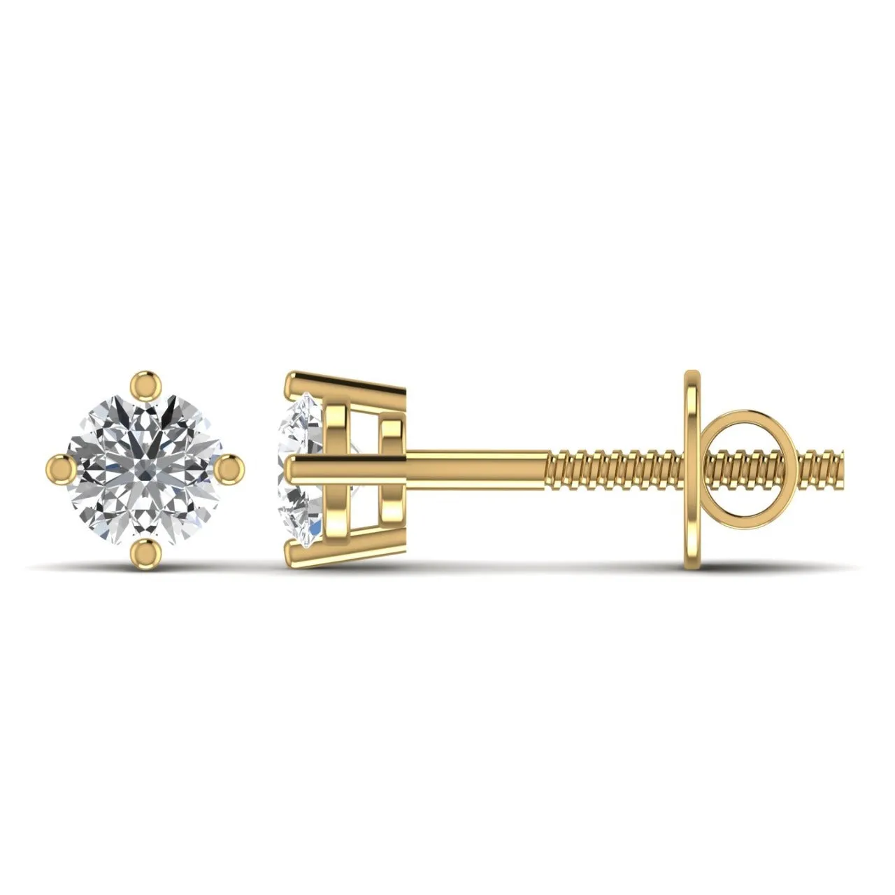 925 Sterling Silver Jewelry Moissanite Studs in 18K Gold