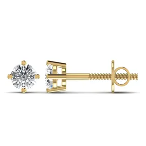 925 Sterling Silver Jewelry Moissanite Studs in 18K Gold