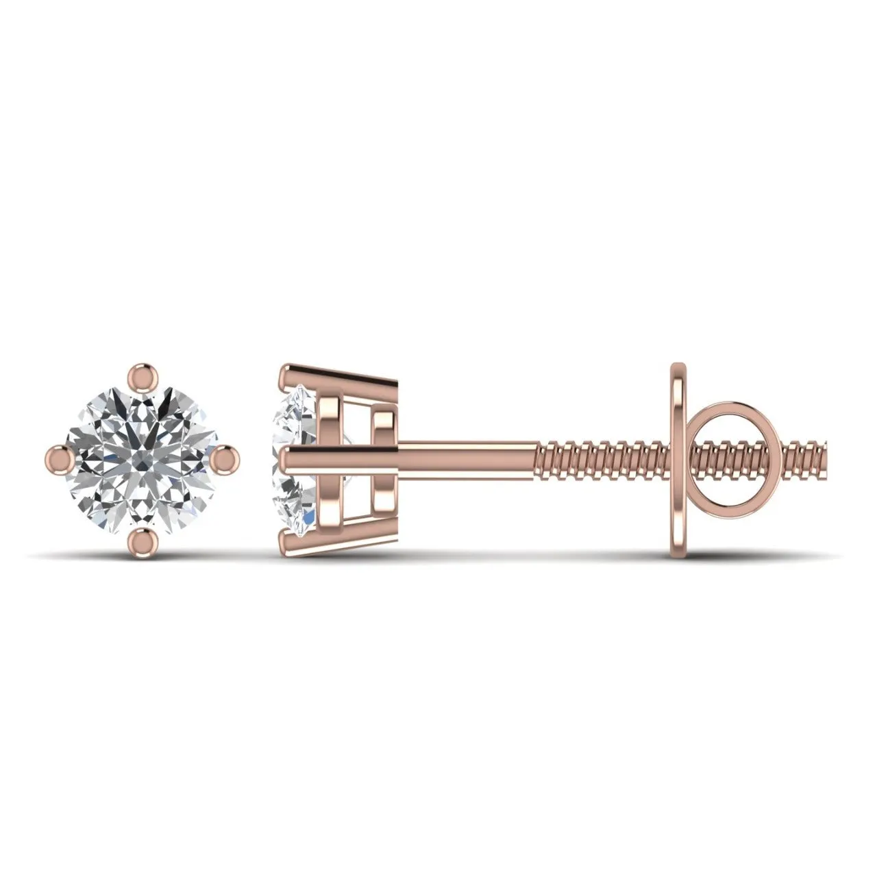 925 Sterling Silver Jewelry Moissanite Studs in 18K Gold