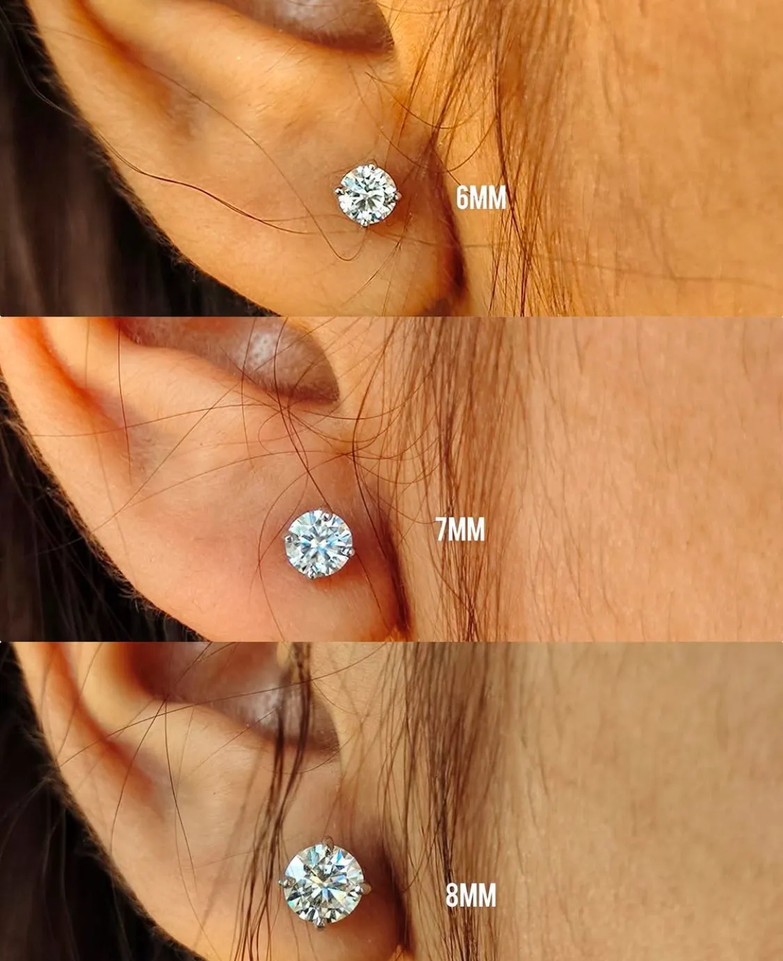 925 Sterling Silver Jewelry Moissanite Studs in 925 Sterling Silver