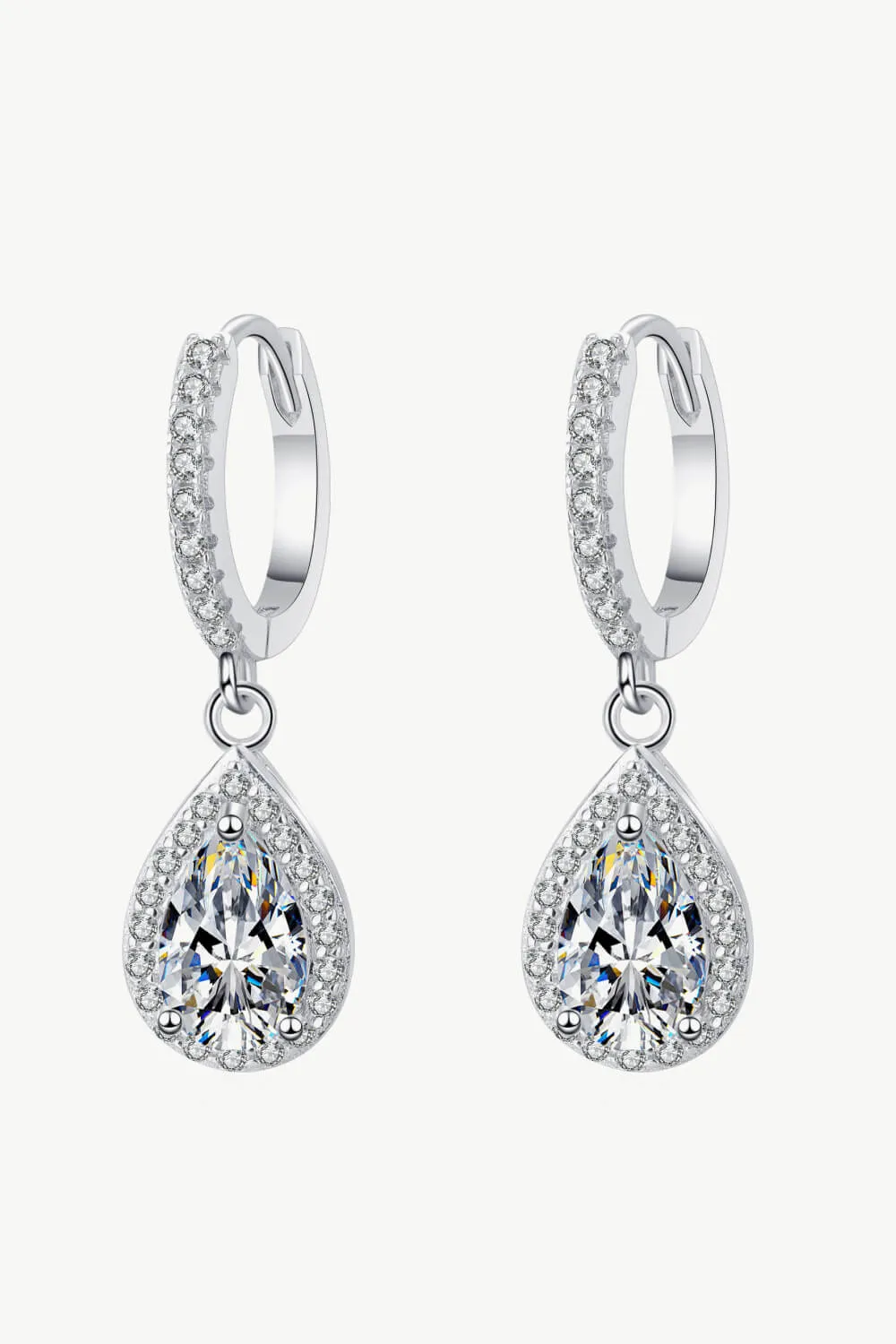 925 Sterling Silver Jewelry Moissanite Teardrop Earrings