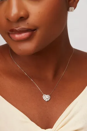 925 Sterling Silver Jewelry Moon Heart Moissanite Necklace