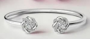 925 Sterling Silver Jewelry Moonstone Moissanite Bracelet in 925 Sterling Silver