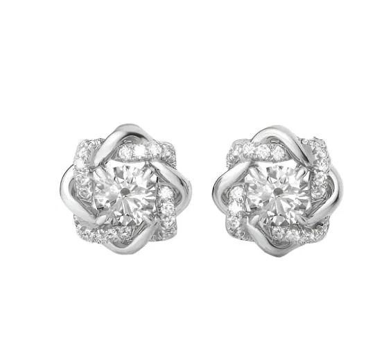 925 Sterling Silver Jewelry Moonstone Moissanite Stud Earrings in 925 Sterling Silver