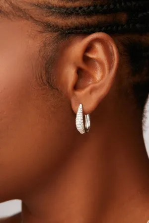 925 Sterling Silver Jewelry Mulan Moissanite Hoop Earrings in 925 Sterling Silver