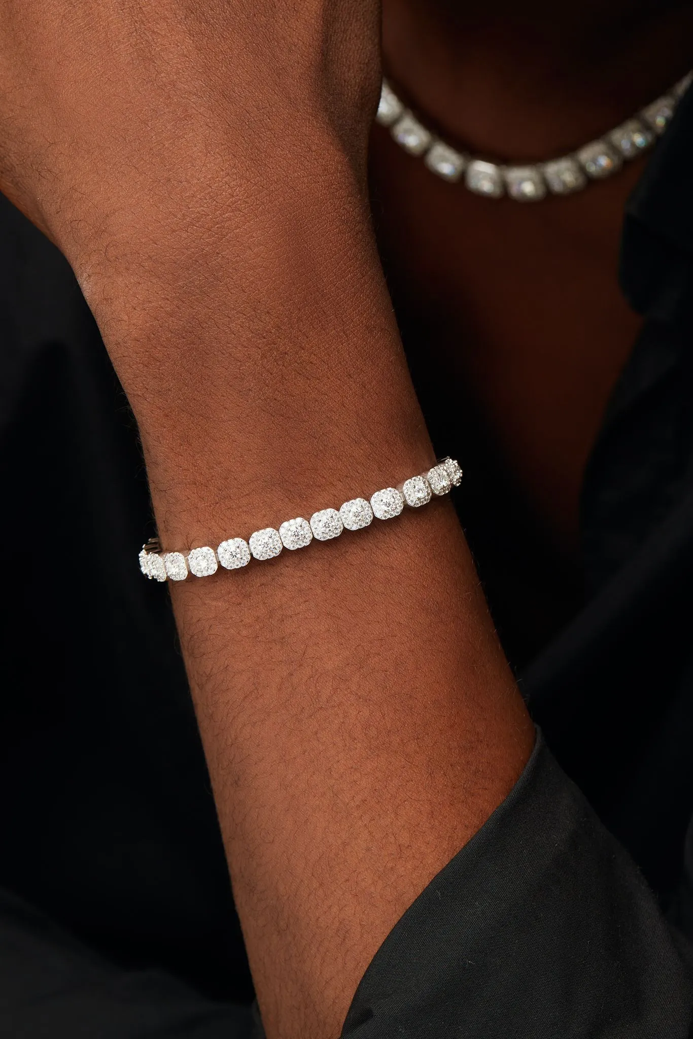 925 Sterling Silver Jewelry Ola Iced Out Moissanite Tennis Bracelet in 925 Sterling Silver