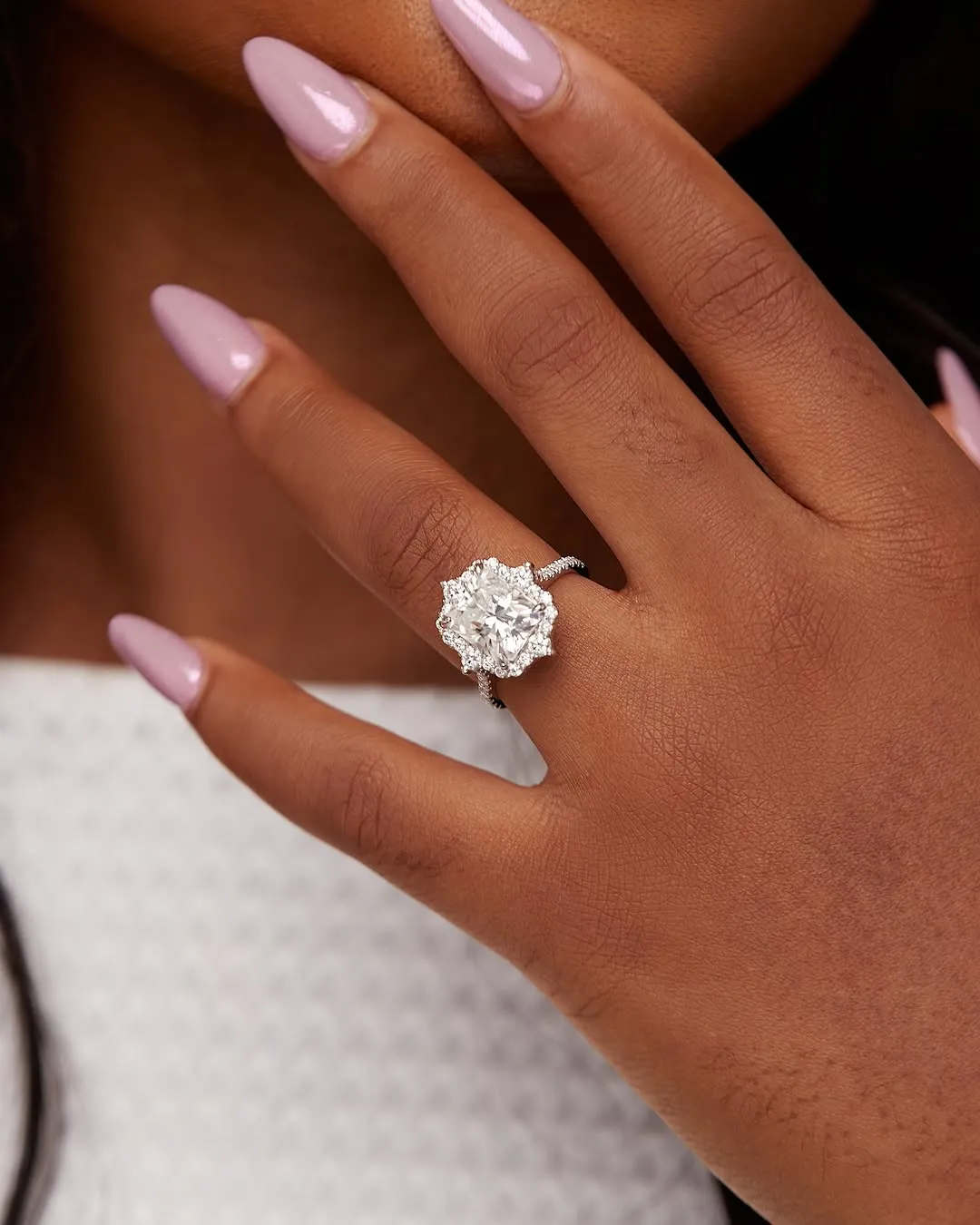 925 Sterling Silver Jewelry Quinn 2.0 Radiant Cut CZ Engagement Ring in 925 Sterling Silver