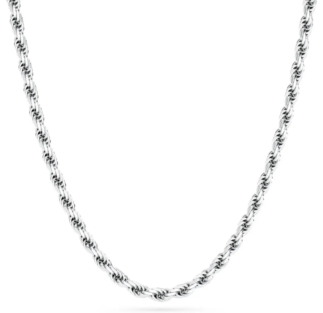 925 Sterling Silver Jewelry Rope Chain in 925 Sterling Silver