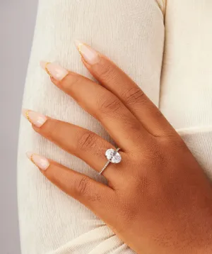 925 Sterling Silver Jewelry Simi Oval Cut CZ Engagement Ring in 925 Sterling Silver