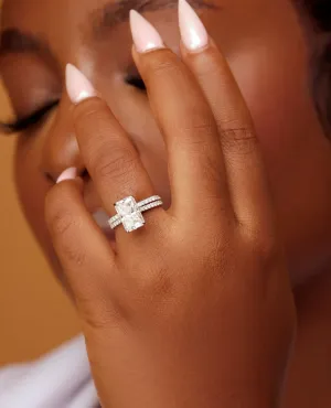 925 Sterling Silver Jewelry Simi Radiant Cut CZ Bride Set in 925 Sterling Silver