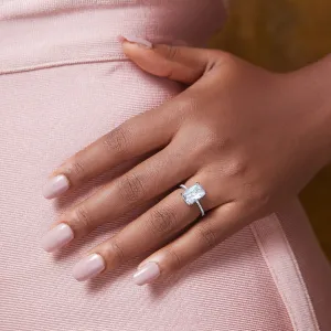 925 Sterling Silver Jewelry Simi Radiant Cut CZ Engagement Ring in 925 Sterling Silver