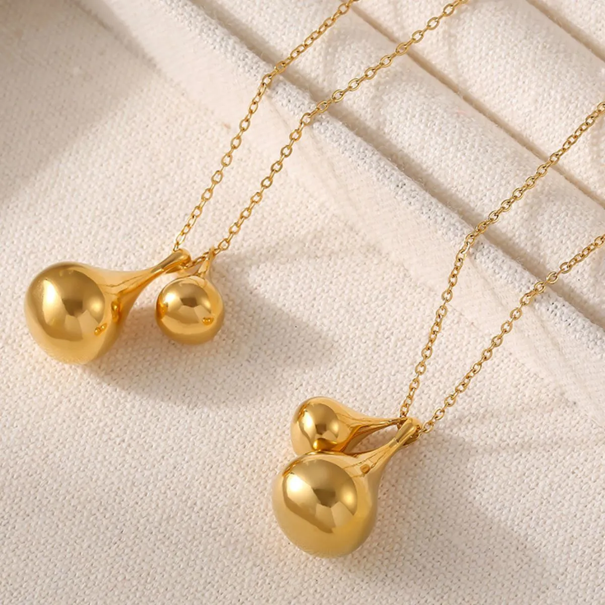 925 Sterling Silver Jewelry Stainless Steel Water Drop Shape Pendant Necklace