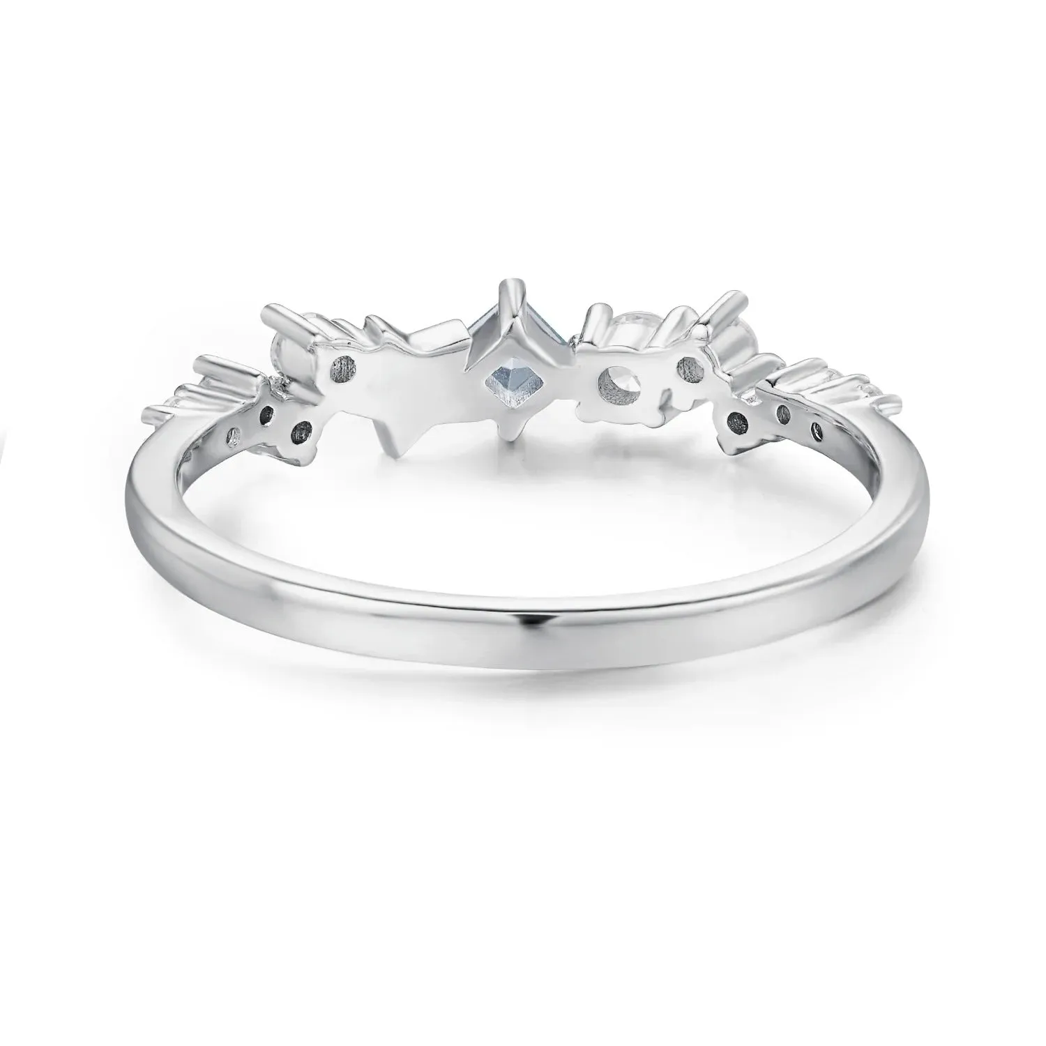925 Sterling Silver Jewelry Star Inlaid Zircon Ring