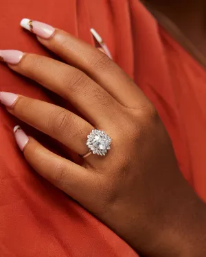 925 Sterling Silver Jewelry Starlight CZ  Engagement Ring in 925 Sterling Silver