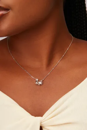925 Sterling Silver Jewelry Swan Moissanite Necklace in 925 Sterling Silver