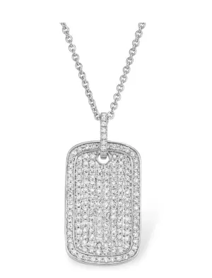 925 Sterling Silver Jewelry Tag Moissanite Pendant in 925 Sterling Silver