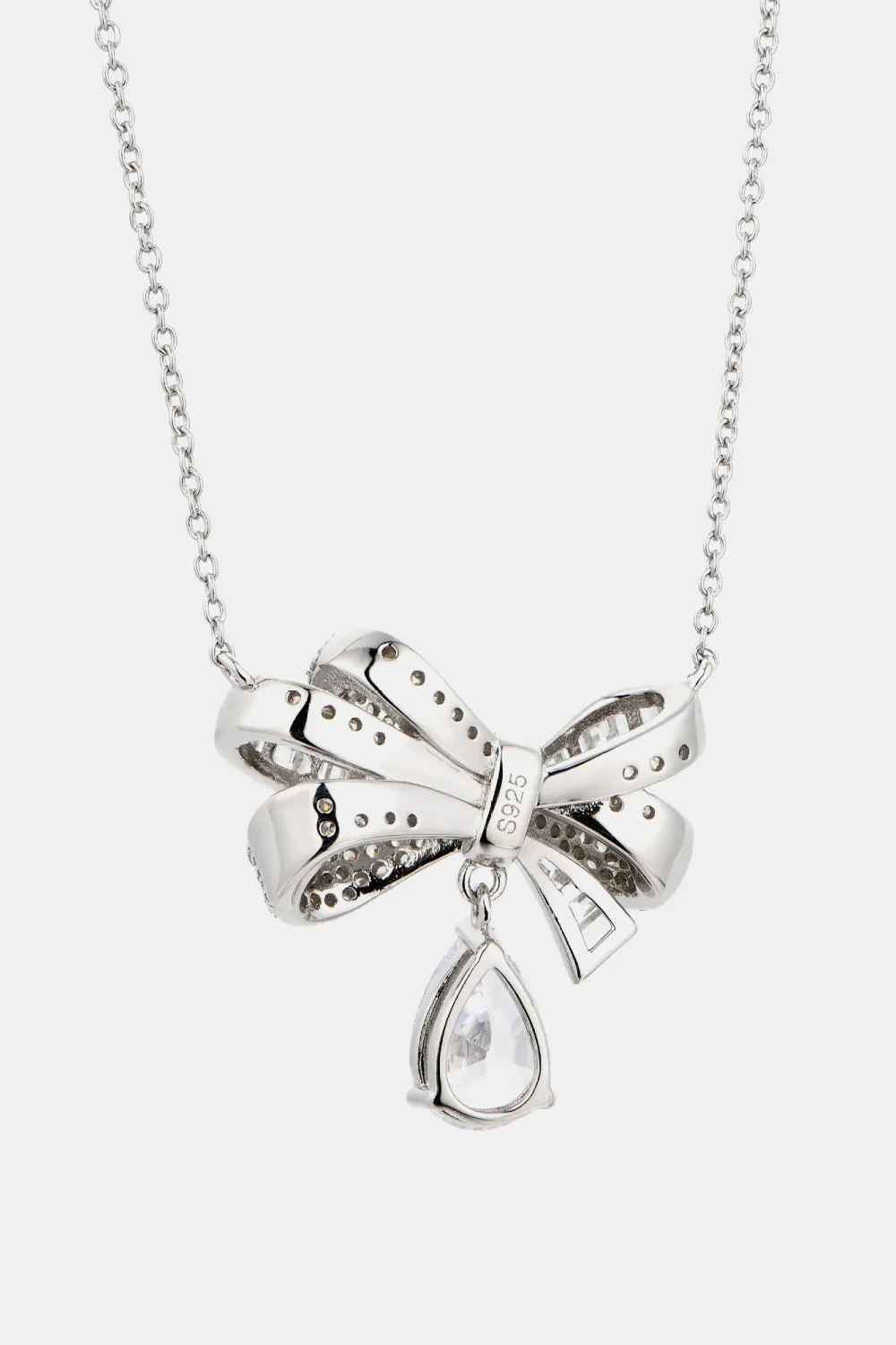 925 Sterling Silver Jewelry Teardrop Shape 925 Sterling Silver Zircon Pendant Necklace