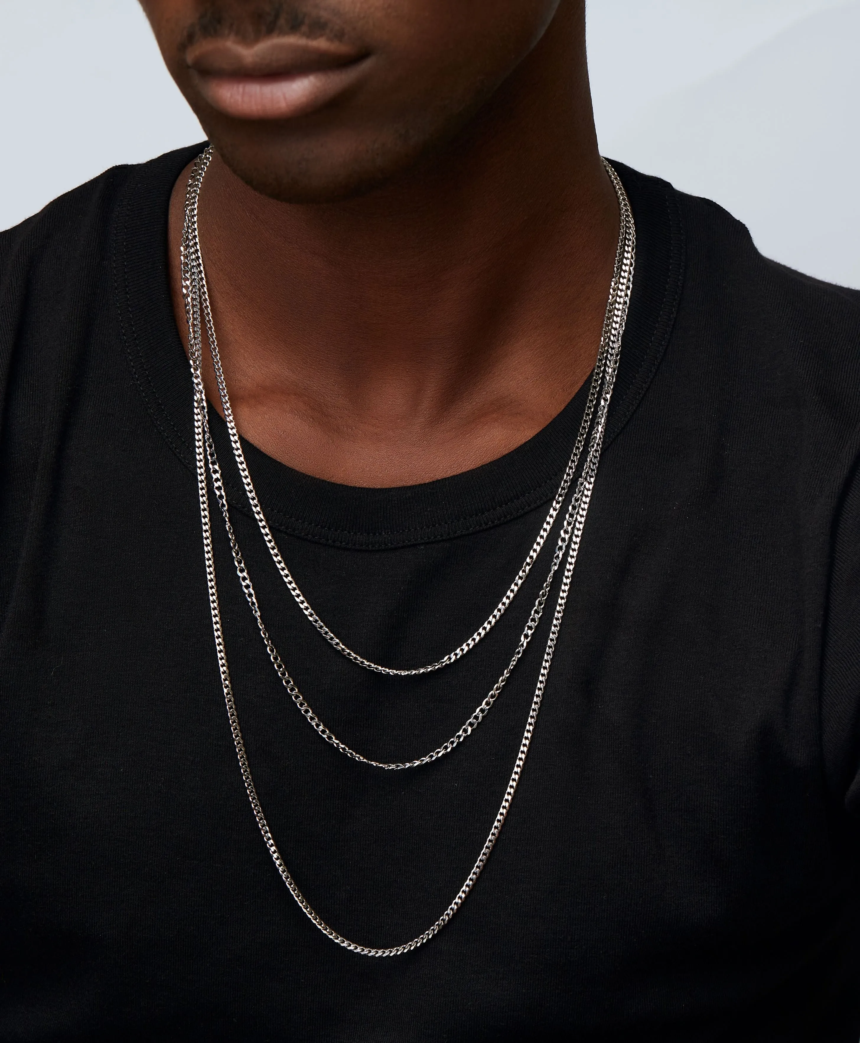 925 Sterling Silver Jewelry Thin Curb Chain in 925 Sterling Silver
