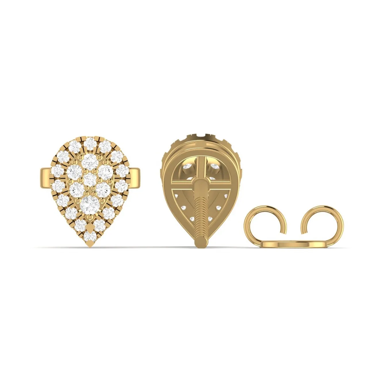 925 Sterling Silver Jewelry Velar Diamond Stud Earrings in 18K Gold