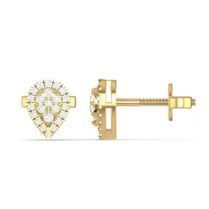 925 Sterling Silver Jewelry Velar Diamond Stud Earrings in 18K Gold