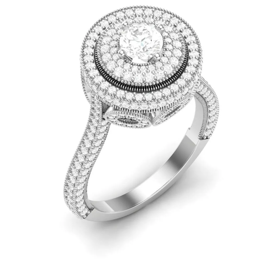 925 Sterling Silver Jewelry Zack Round Cut CZ Engagement Ring in 925 Sterling Silver