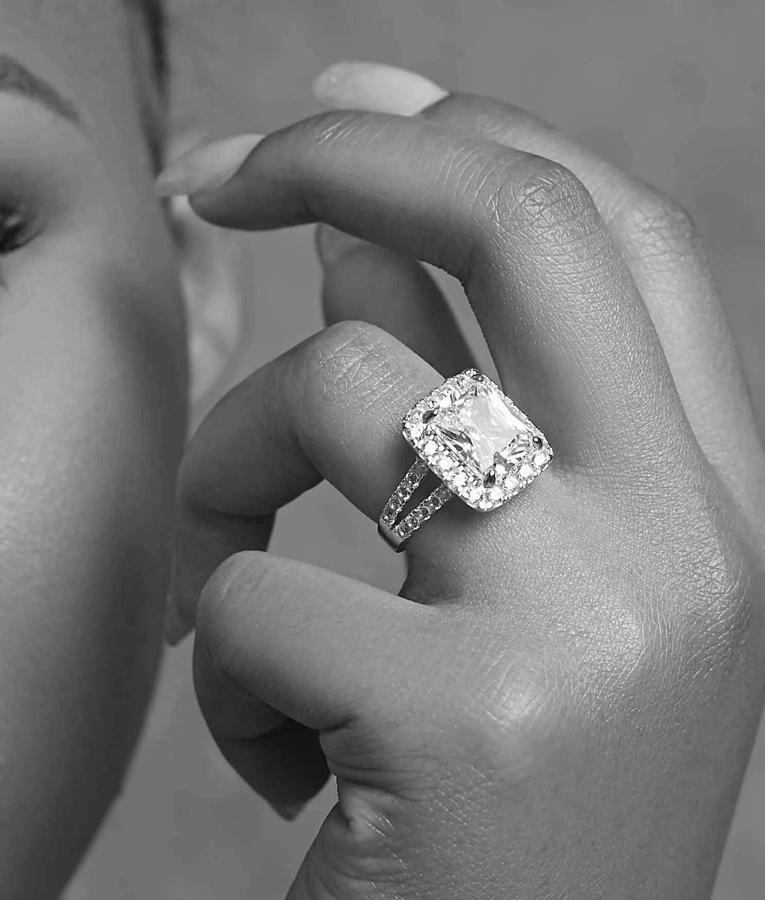 925 Sterling Silver Jewelry Zoe Radiant Cut CZ Engagement Ring in 925 Sterling Silver