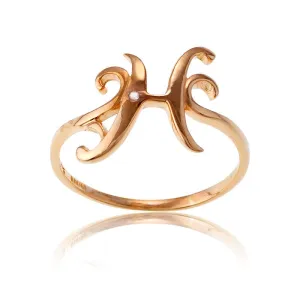 Classic Jewelry Sterling Silver 1 Micron Rose GP Single CZ "H" Ring - W-9523