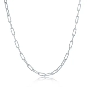 Classic Jewelry Sterling Silver 2.8mm Paper Clip Linked Chain, 18"