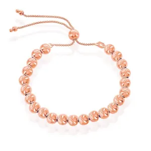 Classic Jewelry Sterling Silver 6mm Round Beads Adjustable Bolo Bracelet
