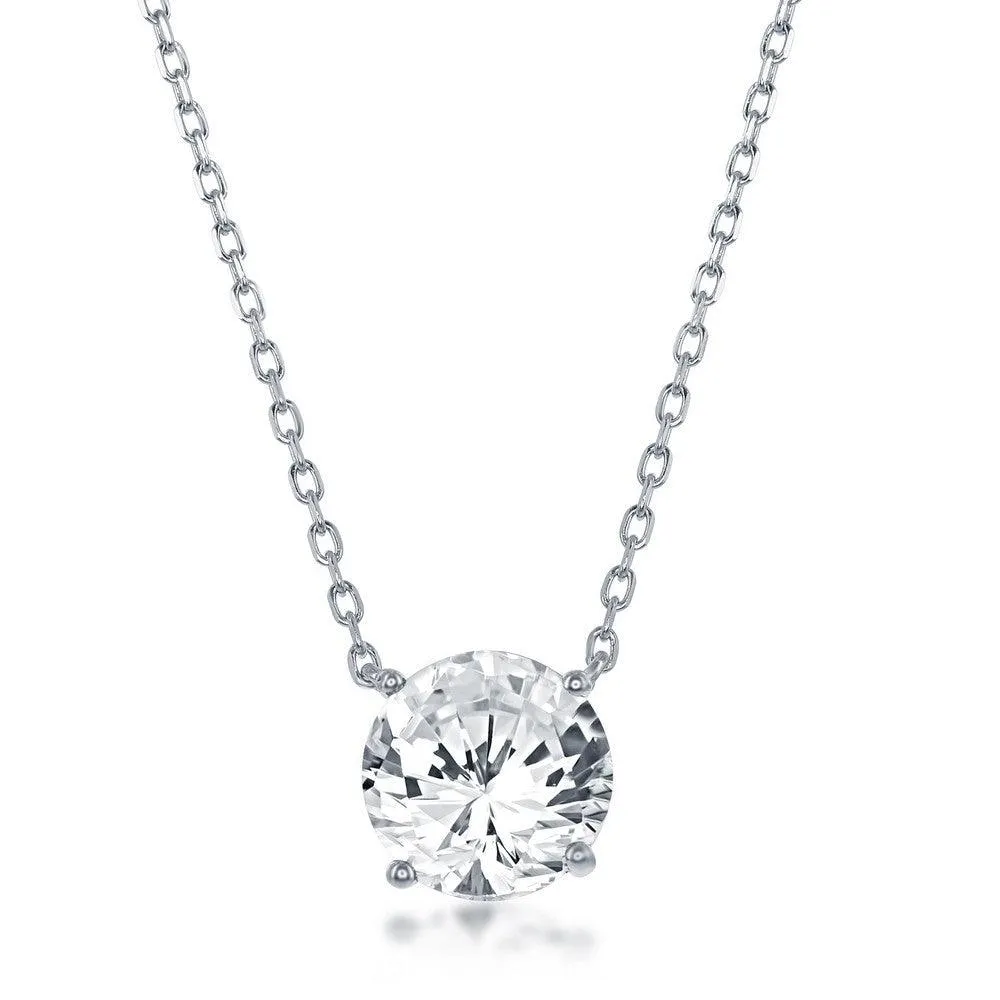 Classic Jewelry Sterling Silver 8mm Crystal "April" Swarovski Element Necklace
