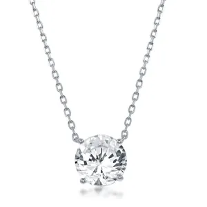 Classic Jewelry Sterling Silver 8mm Crystal "April" Swarovski Element Necklace
