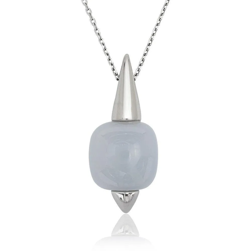 Classic Jewelry Sterling Silver Blue Chalcedony Necklace