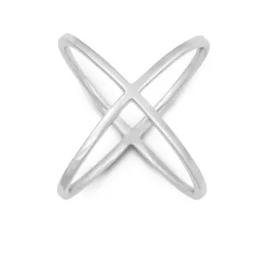Classic Jewelry Sterling Silver Criss Cross X Style Ring - W-9993