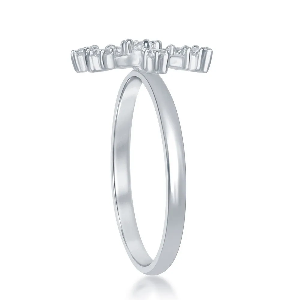 Classic Jewelry Sterling Silver CZ Snowflake Ring - W-1801