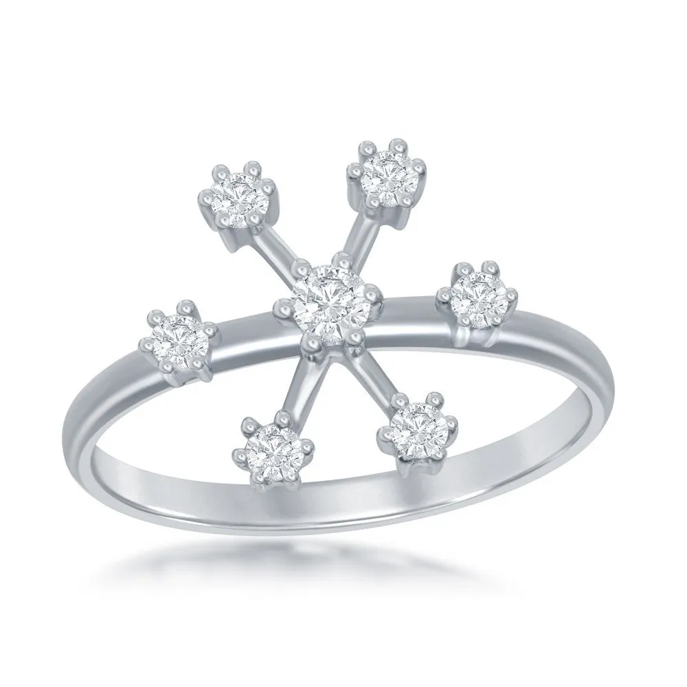 Classic Jewelry Sterling Silver CZ Snowflake Ring - W-1801