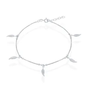 Classic Jewelry Sterling Silver Dangling Leaf's Anklet
