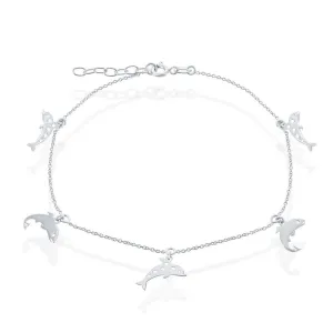 Classic Jewelry Sterling Silver Dolphin Anklet